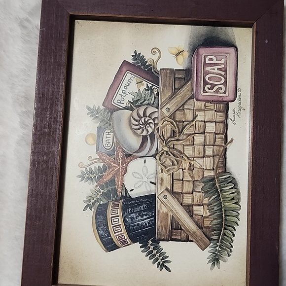 Rustic Brown Wooden Framed Wall Art Set. 8 x 6 size. - Picture 4 of 5